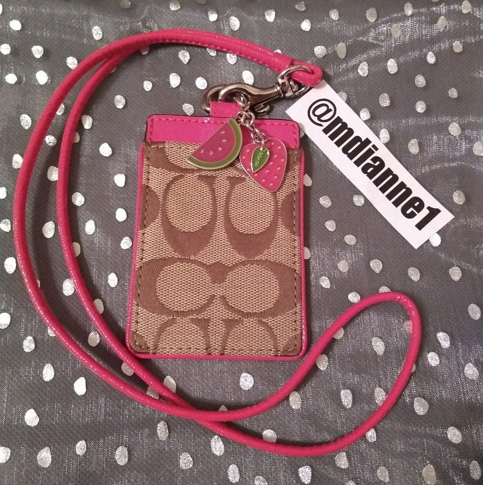 Coach Signature Charm Lanyard ID